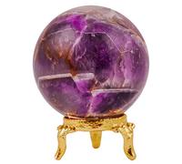 PYOR Amethyst Crystal, Gemstone Ball, Crystals and Gemstones, Rock Crystal Ball, Gem Sphere Ball, Wiccan Altar Table, Witchy Office Decor, Spiritual Gemstones
