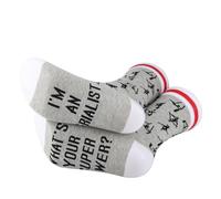 PYOUL 1 Pair Aerialist Yogi Dancer Gift I'm An Aerialist What's Your Superpower? Socks Aerial Silks Dancer Aerial Hoop Gift (UK, Alpha, One Size, Regular, Regular, An Aerialist 1 Pair)