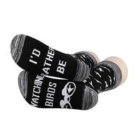 PYOUL 1 Pair Birding Watching Gift Birding Watching Socks Bird Lover Gift Socks Bird Watcher Gift (Birding Watching 1 pair)