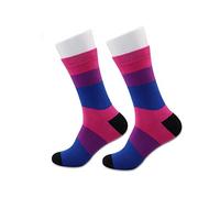 PYOUL 1 Pair Bisexual Socks Bisexual Pride Flag Bi Pride Apparel LGBTQ Socks Queer Pride Clothing Bisexual Gift (3.0 Bisexual Socks 1 Pair)