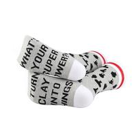 PYOUL 1 Pair Ceramics Lover Gift I Turn Clay Into Things What Your Superpower Socks Pottery Lover Gift for Ceramic Studio (T Clay Superpower 1 pair)