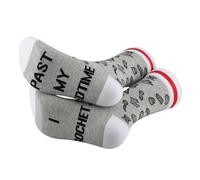 PYOUL 1 Pair Crochet Lover Gift I Crochet Past My Bed Time Socks Crocheting Lover Socks Crocheter Gift Yarn Lover Gift (Cotton, I Crochet Past 1 Pair)