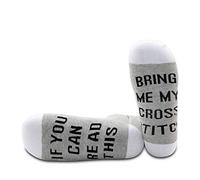 PYOUL 1 Pair Cross Stitch Gift Cross Stitch Lover Socks If You Can Read This Bring Me My Cross Stitch Socks (Cross Stitch 1 Pair)