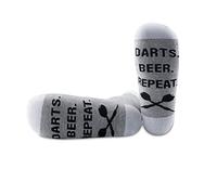PYOUL 1 pair Dart Player Socks Beer Lover Gift Funny Socks Darts Beer Repeat Merch (Darts Beer Repeat 1 Pair EU)