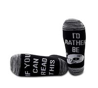 PYOUL 1 Pair DJ Gift You Can Read This I’d Rather Be DJ Socks Playing Record Socks Vinyl Record Collector Socks Music Producer Gift (Rather Be DJ 1 Pair)