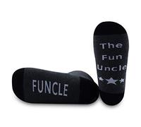 PYOUL 1 Pair Funcle Funny Uncle Socks Gift Funcle The Fun Uncle Socks Best Uncle Ever Gift Fathers Day Gift (Funcle Black Long 1 Pair)