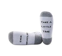 PYOUL 1 Pair IVF/IUI Rainbow Baby socks Fertility Journey Transfer socks Even Miracles Take a Little Time Socks IVF Gift (Take a Little Time 1 Pair)