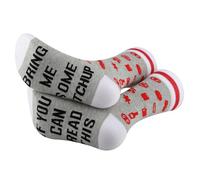 PYOUL 1 Pair Ketchup Lover Gift If You Can Read This Bring Me Some Ketchup Socks Food Service Design Socks Sauce Lover Gift (Cotton, Some Ketchup 1 Pair)