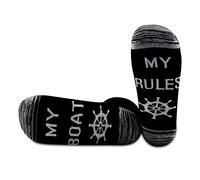 PYOUL 1 Pair My Boat My Rules Socks Boating Gift Boat Captain Socks Gift for Sailor Men