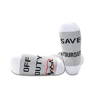 PYOUL 1 pair Nurse Off Duty Gift Nurse Socks Off Duty Save Yourself RN Socks Nurses Off Duty Nurse Retirement Gift (Save Yourself 1 pair EU)