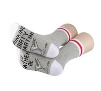 PYOUL 1 Pair Olives Lover Dirty Martini Gift Drinking Dirty Martini Socks Cocktail Lovers Crew Socks Bartenders Gifts (UK, Alpha, One Size, Regular, Regular, Dirty Martini 1 Pair)
