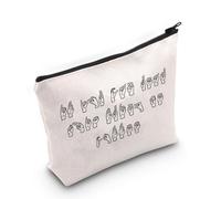PYOUL American Sign Language Gift If You Can Read This Bring Me Coffee Makeup Bag ASL Cosmetic Bag ASL Teacher Appreciation Gift (Bring Me Coffee Bag)
