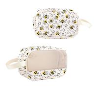 PYOUL Bees Travel Pouch with Zipper Yellow Bee Makeup Bag Farm Life Gift Bees Lovers Gift (Bees MB EU)