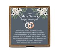 PYOUL Best Friend Necklace for Bride, To My Bestie On Her Wedding Day, Maid of Honor Gift