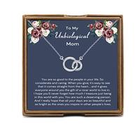 PYOUL Bonus Mom Gifts from Daughter or Son, Unbiological Mom Necklace, Mother in Law Gift, Gifts for Stepmom, Adoption Gift, Mother's Day Gift for Stepmom (Unbiological Mom N)