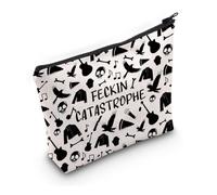 PYOUL Book Inspired Gift Feckin Catastrophe Makeup Bag Leather and L Cosmetic Bag Bookish Merch (Feckin Catastrophe Bag)