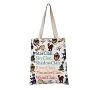 PYOUL Book Lover Gift StarClan SkyClan ShadowClan RiverClan ThunderClan Tote Bag Cat Lover Handbag Bookish Gift (StarClan SkyClan tote)