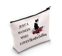 PYOUL Border Collie Lover Gift Woman Loves Border Collies Makeup Bag Border Collie Mom Cosmetic Bag Border Collie Owner Gift (Border Collies Bag)