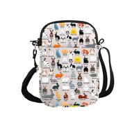 PYOUL Bunny Lover Gift Type of Rabbits Crossbody Bag Bunnies Owner Travel Bag Rabbit Lover Gift Rabbit Fan Gift (Type of Rabbits CB)