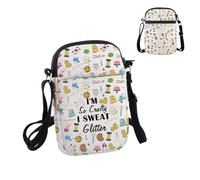 PYOUL Cafting Lover Gift I'm So Crafty I Sweat Glitter Crossbody Bag Crafter Travel Bag DIY Hobby Gift (Sweat Glitter CB)