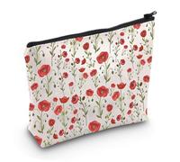 PYOUL California Poppy Flower Cosmetic Bag Wildflower California Poppies Makeup Bag Planter Gift California Poppy Flower Lovers Gift (Poppy Flower Bag EU)
