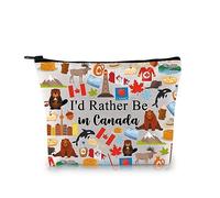 PYOUL Canada Travel Gift I'd Rather Be in Canada Makeup Bag Canada Lover Cosmetic Bag Canada Sightseeing Gift Canadian Gift (Be in Canada Bag)