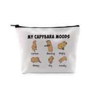 PYOUL Capybara Lovers Gift My Capybara Moods Makeup Bag Giant Rodent Cosmetic Bag Water Pig Lover Gift (Capybara Moods Bag)