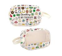 PYOUL Casino Lover Gift Gambling is My Therapy Clear Makeup Bag Poker Player Travel Toiletry Bag Lucky Sevens Merch (Gambling is My Therapy MB)
