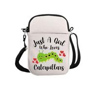 PYOUL Caterpillars Journal Gift Who Loves Caterpillars Crossbody Bag Insects Lovers Travel Bag Nature Bug Enthusiast Gift (Loves Caterpillars CB)