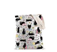 PYOUL Cats Reading Shoulder Bag Cat Meme Tote Bag Cat Lovers Gift Reader Gift Bookish Gift Librarian Gift (Cats Reading Tote EU)