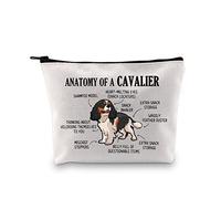 PYOUL Cavalier King Charles Spaniel Lover Gift Anatomy of A Cavalier Makeup Bag Cavalier King Charles Spaniel Owner Cosmetics Bag Dog Mom Gift (Cavalier 2.0 Bag)