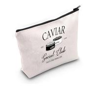 PYOUL Caviar Lover Gift Caviar Social Club Makeup Bag Taste The Finer Life Cosmetic Bag Fish Eggs Foodie Gift (Caviar Social Bag)