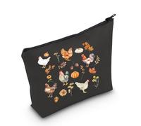 PYOUL Chicken Lover Gift Fall Chicken Design Makeup Bag Chicken Mom Cosmetic Bag Chicken Farmer Gift (Fall Chicken Bag)