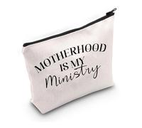 PYOUL Christian Mom Gift Motherhood is My Ministry Makeup Bag Homeschool Cosmetic Bag Mother's Day Gift Mother Life Gift (My Ministry Bag)