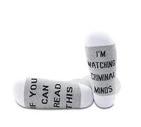 PYOUL Criminal Minds Inspired Gift Criminal Minds Fan Socks If You Can Read This I'm Watching Criminal Minds Socks (Criminal Minds 1 pair)