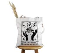 PYOUL Crocheting Lover Gift Crocheter Tarot Tote Bag Knitting Yarn Lover Handbag Crochet Mom Gift (Crocheter Tarot Tote)