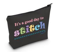 PYOUL Cross Stitch Project Cosmetic Bag It's A Good Day to Stitch Makeup Bag Cross Stitch Lovers Gift Needleworker Gift (Day to Stitch Bag EU)