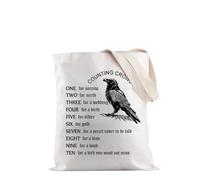 PYOUL Crow Theme Tote Bag Counting Crows Shopping Bag Bird Lovers Gift Raven Lovers Gift (Counting Crows T EU)