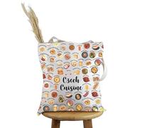 PYOUL Czech Republic Food Lover Gift Czech Cuisine Tote Bag Czech Republic Vacation Handbag Welcome to Czech Republic Gift Czech Foodie Gift (Czech Cuisine Tote)