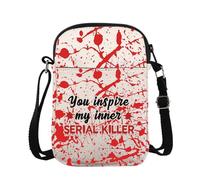 PYOUL Dark Humor You Inspire My Inner Serial Killer Crossbody Bag Adult Humor Funny Quote Shoulder Bag (Serial Killer CB EU)