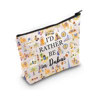 PYOUL Dubai Travel Gift Rather Be in Dubai Makeup Bag Welcome to Dubai Cosmetic Bag Dubai Souvenir Merch (Be in Dubai Bag)