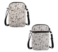 PYOUL Egypt Lover Gift Egypt Doodles Landmarks Crossbody Bag Egypt Vacation Trip Travel Bag Souvenir Egyptian Gift (Egypt Doodles CB)