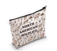 PYOUL Forest Animal Lover Gift North American Wildlife Makeup Bag Hiking Camping Lover Cosmetic Bag Nature Lover Gift Zoologist Gift (N American Wildlife Bag)