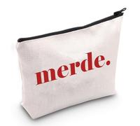 PYOUL French Saying Cosmetic Bag Merde Makeup Pouch French Statement Pouch Bag French Gift Paris Gift French Lovers Gift (Merde Bag EU)