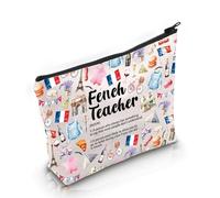 PYOUL French Teacher Appreciation Gift French Teacher Definition Makeup Bag French Lover Cosmetic Bag French Language Teacher Merch (French Teacher Definit B)