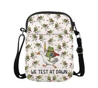 PYOUL Frog and Goose Pouch We Test At Dawn Shoulder Bag Test Day Gift Test Day Classroom Gift (Test At Dawn CB EU)