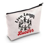 PYOUL Funny Atheist Gift Live Laugh Lucifer Cosmetic Make Up Bag Witchcraft Goth Gothic Devil Gift (Laugh Lucifer B EU)