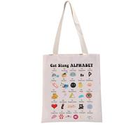 PYOUL Funny Cat Lover Gift Cat Slang Alphabet Tote Bag Cat Mom Handbag Cat Owner Gift Cat Lady Gift Pet Lover Gift (Cat Slang Alphabet T)