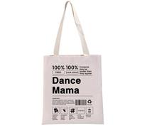 PYOUL Funny Dance Lover Gift 100% Dance Mama Tote Bag Dance Teacher Handbag Dancer Gift Dance Mom Life Gift Dance Club Gift (100% Dance Mama T)