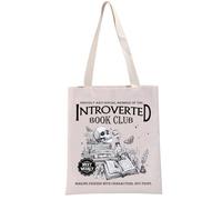 PYOUL Funny Introverted Book Gift Introverted Book Club Tote Bag Romance Reader Gift Book Lover Gift (Introverted Book Club T)